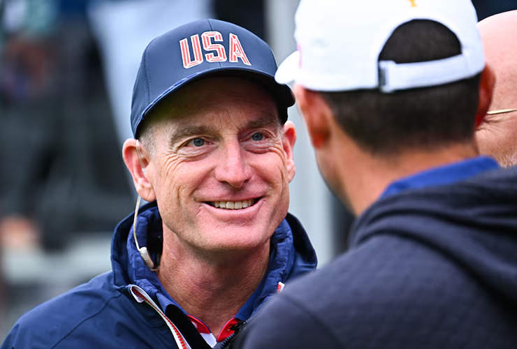 Jim Furyk takes in Hurling match during Adare Manor Ryder Cup visit