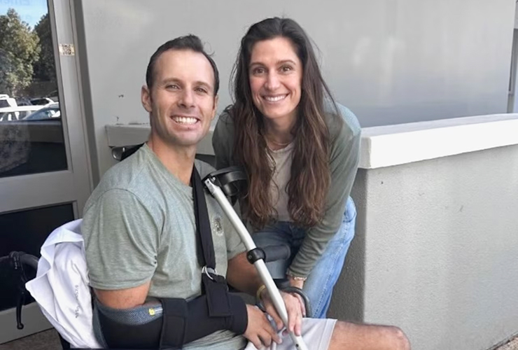 Golfer who plunged down elevator shaft gives encouraging update