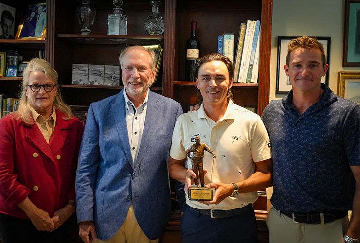 Rickie Fowler knows what Arnold Palmer got right, hopes he can do the same as he accepts Arnie Award