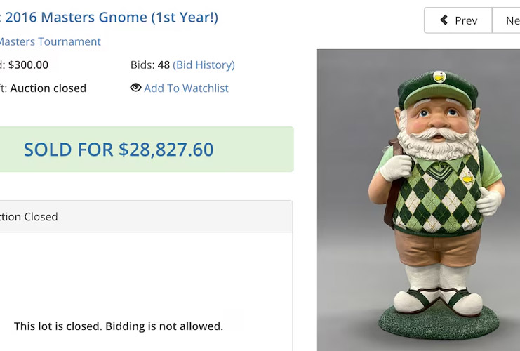 Masters 2026: Original Augusta National gnome sells for … nearly $30k?!